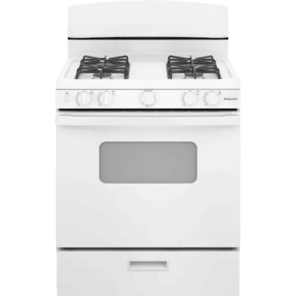 Hotpoint 30-in 4 Burners 4.8-cu ft Freestanding Gas Range RGBS330DRWW
