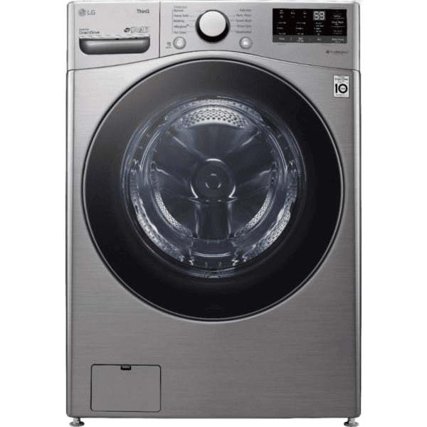 LG � 4.5 Cu. Ft. High-Efficiency Stackable Smart Front Load Washer with Steam and 6Motion Technology � Graphite Steel